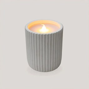 Διακοσμητικό Κερί Led Dolo Ceramic (Σετ 2Τμχ) LUMDLO008XXAANW Με Τηλεχειριστήριο Φ8x10cm 20Lm 1800K White Κεραμικό,Κερί