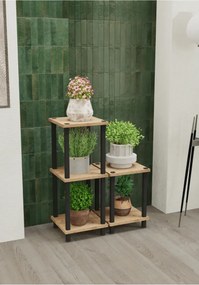 Stewehome πολυώροφος διακοσμητικός σταντ φυτών με ράφια από λευκό σανταλάμ