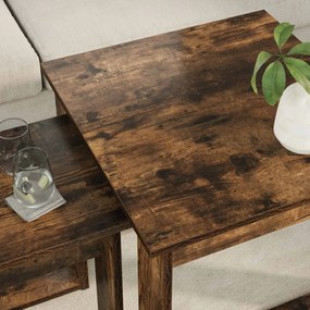 vidaXL Σετ Τραπεζιού Για Καφέ 2 pcs Καπνιστό Δρύς Επεξεργασμένο ξύλο