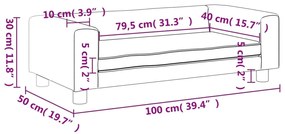 Καναπές Παιδικός με Υποπόδιο Αν. Γκρι 100x50x30 εκ. Βελούδινος - Γκρι