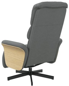 vidaXL Πολυθρόνα Ανακλινόμενη με Υποπόδιο Σκούρο Γκρι Υφασμάτινη