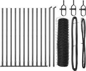 vidaXL Στύλος Περιφράξεων Γκρι 25 x 0,4 m (36 mm πλέγμα)