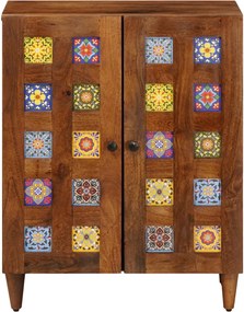 vidaXL Πλαϊνό γραφείο 60 x 33 x 75 cm Στερεό ξύλο μάνγκο Καρυδιά