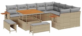 vidaXL Σετ Καναπέ Κήπου 12 pcs μπεζ και ανοιχτό γκρι 100 x 100 x 71 cm
