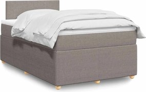 vidaXL Κρεβάτι Boxspring με Στρώμα Taupe 120x190 εκ. Υφασμάτινο
