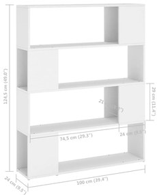 Βιβλιοθήκη/Διαχωριστικό Χώρου Λευκό 100 x 24 x 124 εκ. - Λευκό