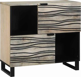 vidaXL Μπουφές Λευκό 80 x 33 x 75 εκ Μασίφ ξύλο μάνγκο