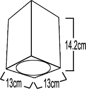 Σποτ Οροφής Τετράγωνο Nino GU10 / E27 Λευκό