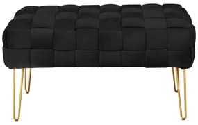 Σκαμπό Wenzo pakoworld βελούδο σε μαύρη απόχρωση 82x43x46εκ