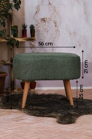 Stewehome πολυλειτουργικό άνετο οβάλ πουφ με πόδια από γιούργκεν 35x55 cm