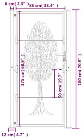 ΠΥΛΗ ΚΗΠΟΥ ΜΕ ΣΧΕΔΙΟ ΔΕΝΤΡΟ ΑΝΘΡΑΚΙ 105 X 180 ΕΚ. ΑΤΣΑΛΙΝΗ 153158