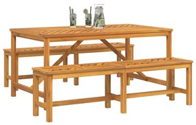 vidaXL Σέτ φαγητού για κήπο 3 pcs Καφέ 150 x 90 x 74 cm