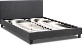 Κρεβάτι Flat Megapap υφασμάτινο χρώμα ανθρακί 160x200εκ.