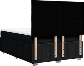 vidaXL Κρεβάτι Boxspring με Στρώμα Μαύρο 140x200 εκ. Υφασμάτινο