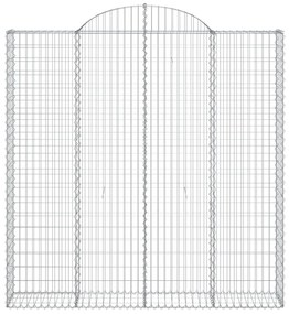 Συρματοκιβώτια Τοξωτά 8 τεμ. 200x30x200/220 εκ. Γαλβαν. Ατσάλι - Ασήμι