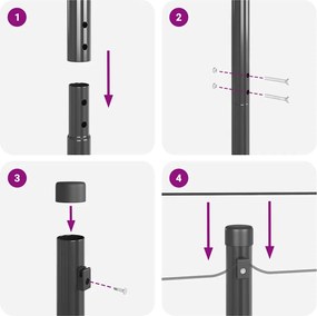 vidaXL Στύλος Περιφράξεων 26 pcs Γκρι 3,2 x 3,2 x 170 εκ