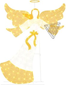 vidaXL Φωτεινός Γωνιακός Θερμό λευκό 116 x 29 x 158.5 εκ. Πολυεστέρας