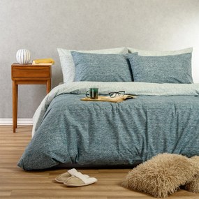 Σεντόνια King Size (Σετ) Melinen Casual Line Rafaelo Petrol Μπλε Χωρίς Λάστιχο 260x270