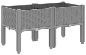 vidaXL Ζαρντινιέρα Κήπου με Πόδια Αν. Γκρι 80x40x42 εκ Πολυπροπυλένιο