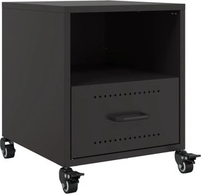 vidaXL Κομοδίνα 2 τεμ. Μαύρο 36x39x43,5 εκ. από Χάλυβα