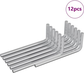 vidaXL Εξαγωνικό Κλειδί 12 pcs Ασημί 22 x 66 χιλ. Ατσάλι