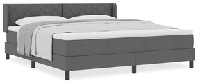 vidaXL Κρεβάτι box spring με στρώμα με στρώμα Σκούρο γκρι 180 x 200 cm
