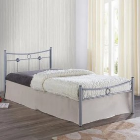 DUGAN κρεβάτι μονό Μεταλλικό Βαφή Silver 96x205x83 (Στρώμα 90x200) cm Ε8068,1
