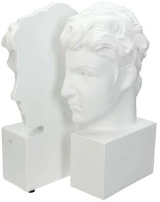JΚ Home Décor - Βιβλιοστάτης Πολυρεζίν Λευκός 14.5x12.5x26cm