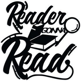 Διακοσμητικό Τοίχου Reader Gonna Read 891TNL3379 50x50cm Black Wallity Μέταλλο