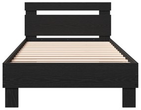 vidaXL Μαύρο Κρεβάτι - 90 x 200 εκ από επεξεργασμένο ξύλο.