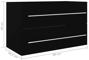 vidaXL Ντουλάπι Νιπτήρα Μαύρο 80 x 38,5 x 48 εκ. από Επεξ. Ξύλο