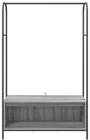 vidaXL Ράφι Ρούχων Γκρι 100 x 44 x 160 εκ Επεξεργασμένο ξύλο
