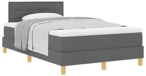 vidaXL Κρεβάτι Box Spring με Στρώμα Σκούρο Γκρι 120x200 εκ. Ύφασμα