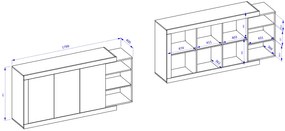 Μπουφές Jay 3D-Μήκος: 180 εκ.