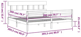 ΠΛΑΙΣΙΟ ΚΡΕΒΑΤΙΟΥ ΜΕ ΚΕΦΑΛΑΡΙ ΜΕΛΙ 200X200 ΕΚ. ΑΠΟ ΜΑΣΙΦ ΞΥΛΟ 3195179