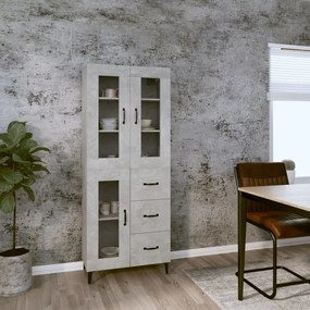 vidaXL Ντουλάπι Γκρι Σκυροδέματος 69,5x34x180 εκ. Επεξεργασμένο Ξύλο