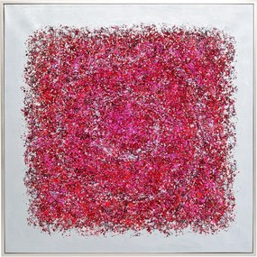Πίνακας Flowers Explosion Ροζ 120x4x120 εκ. - Χρυσό