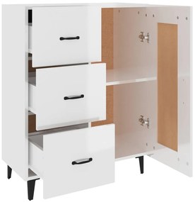 vidaXL Ντουλάπι Γυαλιστερό Λευκό 69,5x34x90 εκ. Επεξεργασμένο Ξύλο