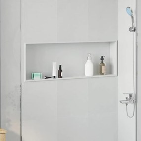 vidaXL Νίτσα Μπάνιου Λευκό 90 x 30 x 9,5 εκ. Ανοξείδωτο ατσάλι