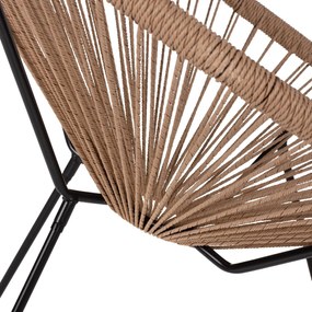 ΠΟΛΥΘΡΟΝΑ ACAPULCO Τ. ΦΩΛΙΑ ΜΕΤΑΛΛΟ ΜΑΥΡΟ ΜΕ TWISTED WICKER  70x73x79 εκ.