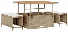 vidaXL Σετ Καναπέ Κήπου με μαξιλάρι 8 pcs Μπεζ συνθετικό ρατάν