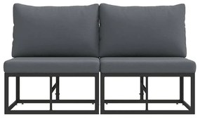 vidaXL Εξωτερικά Έπιπλα 2 pcs Μαύρο 70 x 71.5 x 32 εκ Μέταλλο