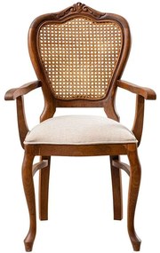 Καρέκλα Albero38 117FRF1138 56x45x99cm Walnut-White Bamboo,Ξύλο