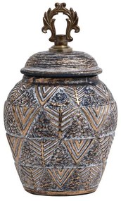 Βάζο 818685 373-121-632 18x12x28cm Grey-Gold Ceramic