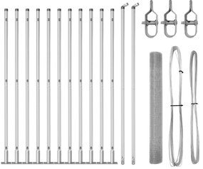 vidaXL Φράχτης Welded Wire της  με 13 Φλάντζες 1x25 μ Γαλβανισμένος Χάλυβας
