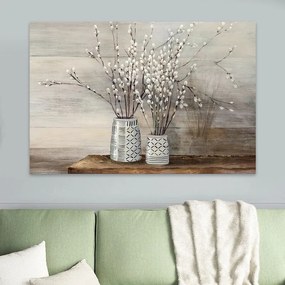 Πίνακας σε καμβά Willow Flowers Megapap ψηφιακής εκτύπωσης 100x70x3εκ.