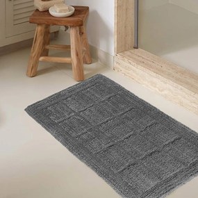 Πατάκι Μπάνιου Dante Dark Grey Melinen 50X80cm 100% Cotton