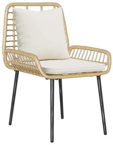 vidaXL Σέτ φαγητού για κήπο 3 pcs Καφέ, Μαύρο, Κρέμα 35 x 35 x 45 εκ