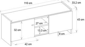 Παπουτσοθήκη Verly Megapap χρώμα sapphire oak - ανθρακί 110x33,2x43εκ.