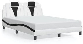 vidaXL Πλαίσιο Κρεβατιού με Κεφαλάρι Λευκό/Μαύρο 120x200εκ Συνθ. Δέρμα